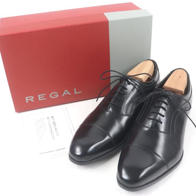 未使用品□REGAL リーガル レザー キャップトゥ ストレートチップ