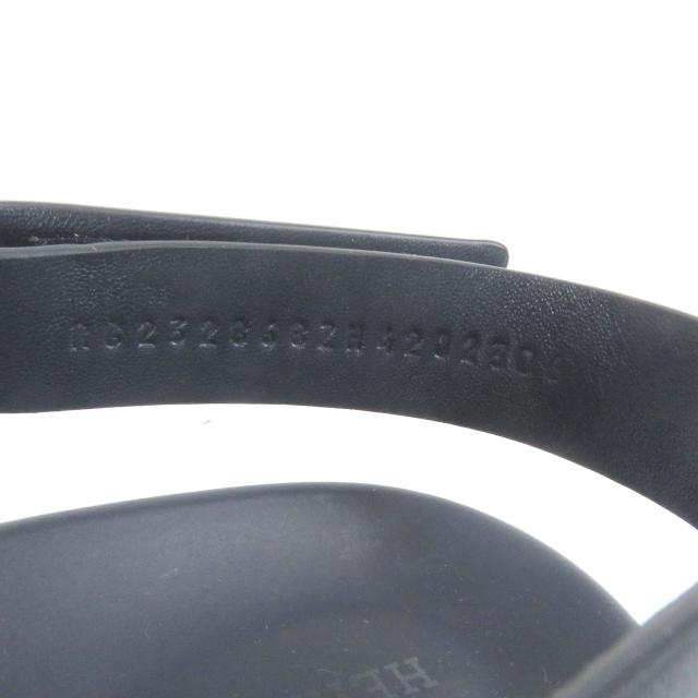 美品□HERMES エルメス 2023年製 エレクトリック レザー ストラップ サンダル 　ネイビー 42 箱・保存袋付き イタリア製 メンズ オススメ_7