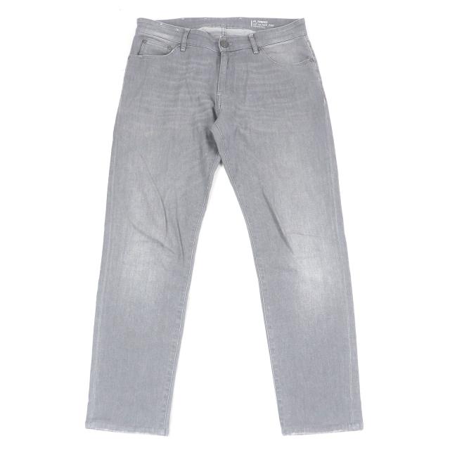 極美品□PT TORINO ピーティー トリノ SWING レザーロゴパッチ ジーンズ ジーパン デニムパンツ グレー 34 正規品 メンズオススメ◎