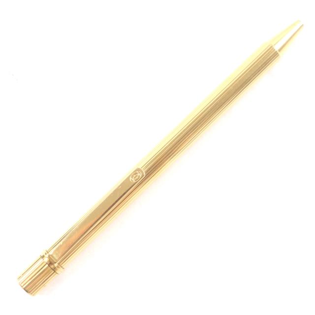 良品▼Cartier カルティエ マスト ドゥ カルティエ ストライプ柄 ツイスト式 ボールペン ゴールド フランス製 メンズ 筆記確認済み_1