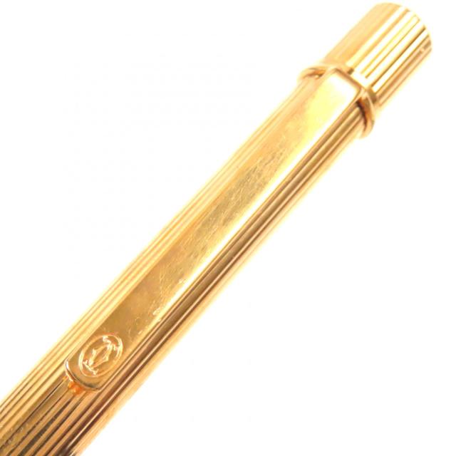 良品▼Cartier カルティエ マスト ドゥ カルティエ ストライプ柄 ツイスト式 ボールペン ゴールド フランス製 メンズ 筆記確認済み_4