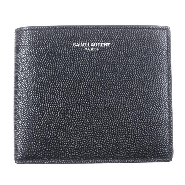 美品 SAINT LAURENT PARIS (サンローラン パリ) カードケース ブラック シルバー金具 名刺入れ SAINT LAURENT PARIS(サンローランパリ) リュックサック美品 シティ
