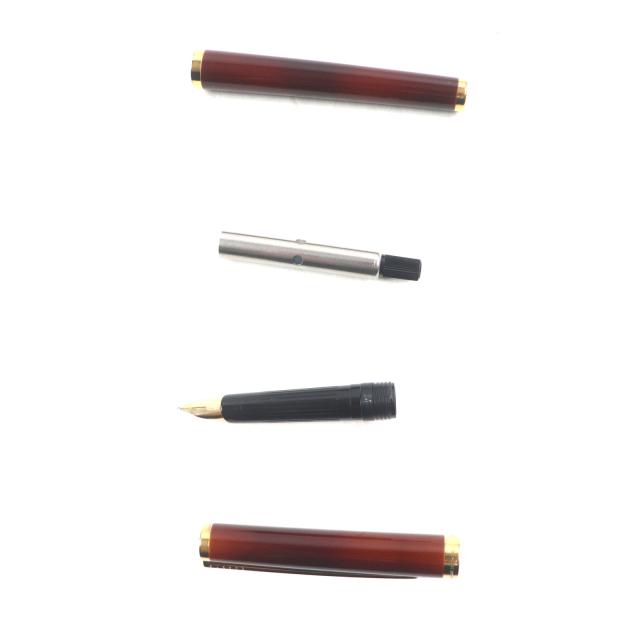極美品▼Dupont デュポン 925 18K Mニブ マーブル柄 万年筆 ボルドー ゴールド ケース付き フランス製 総重量28.5g メンズ_3