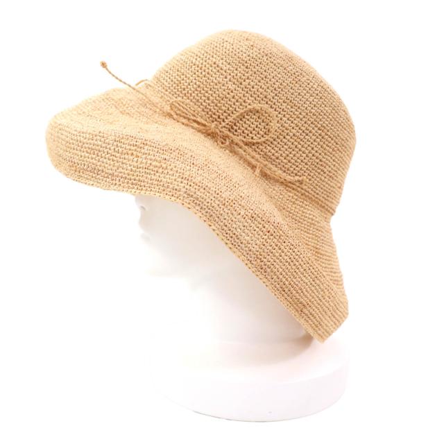 極美品★HELEN KAMINSKI ヘレンカミンスキー プロヴァンス 12 ロゴ金具付 リボン付 ラフィアハット 麦わら帽子 ナチュラル 箱付き USA製_2