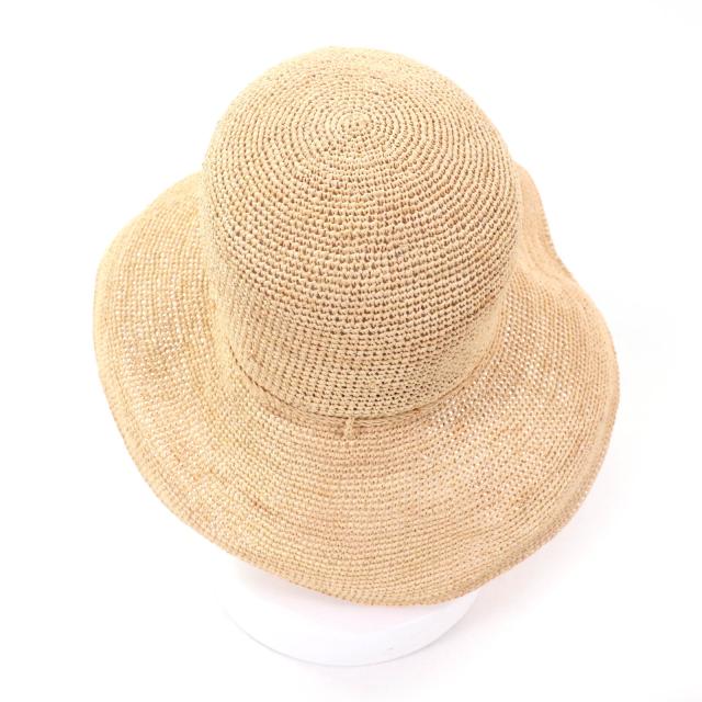 極美品★HELEN KAMINSKI ヘレンカミンスキー プロヴァンス 12 ロゴ金具付 リボン付 ラフィアハット 麦わら帽子 ナチュラル 箱付き USA製_3