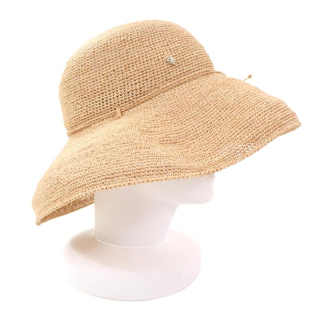 極美品★HELEN KAMINSKI ヘレンカミンスキー プロヴァンス 12 ロゴ金具付 リボン付 ラフィアハット 麦わら帽子 ナチュラル 箱付き USA製_4