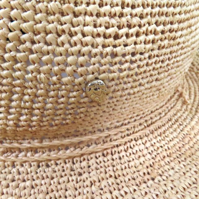 極美品★HELEN KAMINSKI ヘレンカミンスキー プロヴァンス 12 ロゴ金具付 リボン付 ラフィアハット 麦わら帽子 ナチュラル 箱付き USA製_7