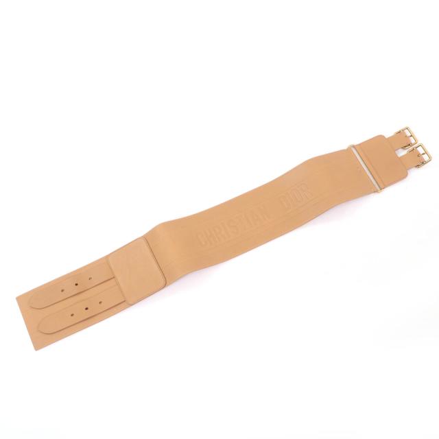 極美品☆Christian Dior クリスチャンディオール B0098CMIV D-WAIST マキシ レザー ダブルゴールドバックル ベルト ブラウン 70_2