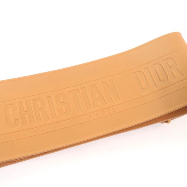極美品☆Christian Dior クリスチャンディオール B0098CMIV D-WAIST マキシ レザー ダブルゴールドバックル ベルト ブラウン 70_5