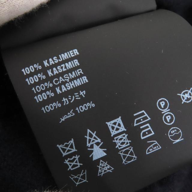 美品△PRADA プラダ 2023年製 P24D2Q カシミヤ100％ クルーネック 半袖 ニット セーター ネイビー 36 イタリア製 正規品 