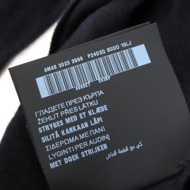 美品△PRADA プラダ 2023年製 P24D2Q カシミヤ100％ クルーネック 半袖 ニット セーター ネイビー 36 イタリア製 正規品 