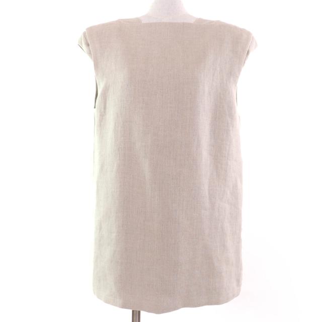 極美品☆JIL SANDER ジルサンダー 24SS J03NC0229 リネン100％ フレンチスリーブ チュニック ベージュ 32 イタリア製 正規品 レディース