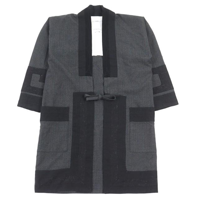極美品○VISVIM ビズビム 0116205013017 RUUNPE COAT ルンペコート パッチワーク 羽織 グレー系 1 日本製 正規品 メンズおすすめ