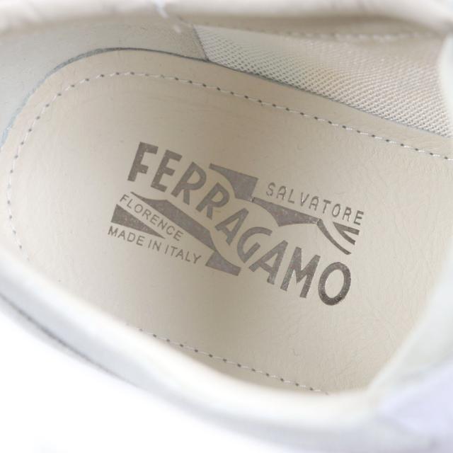 極美品▼Salvatore Ferragamo サルヴァトーレフェラガモ レザー切替 ローカットスニーカー グレー 8 箱・保存袋付き イタリア製 メンズ_7