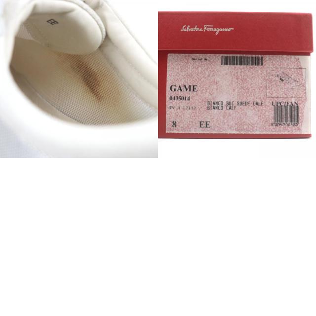 極美品▼Salvatore Ferragamo サルヴァトーレフェラガモ レザー切替 ローカットスニーカー グレー 8 箱・保存袋付き イタリア製 メンズ_9