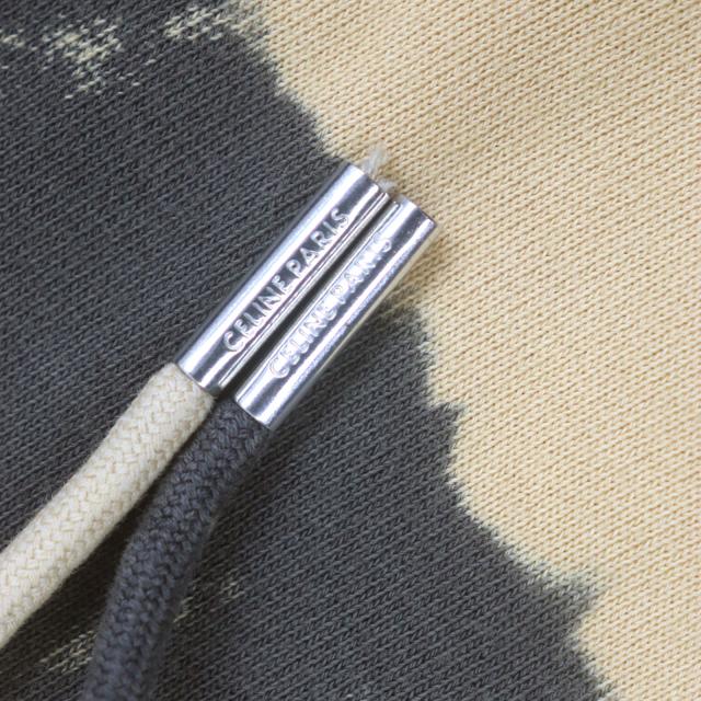 美品▼CELINE セリーヌ 2Y85A333U レイヤードデザイン タイダイ プルオーバー フーディー パーカー オレンジ ブラック XL 正規品　メンズ