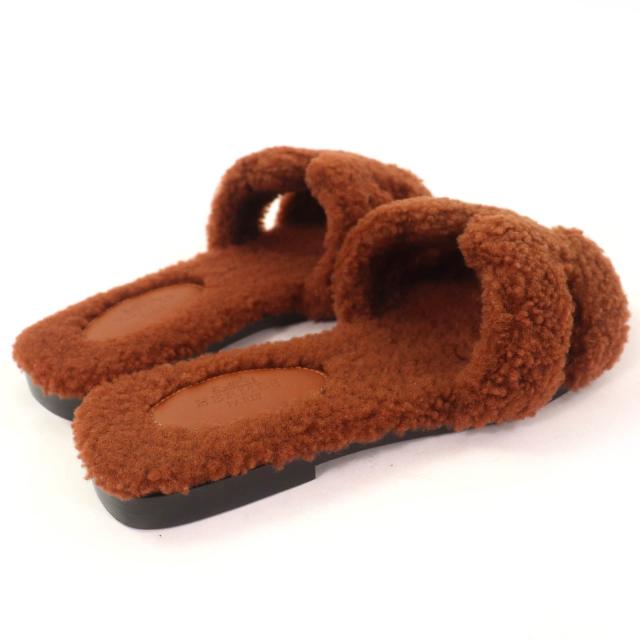 極美品☆HERMES エルメス オラン ムートン ミュール フラット サンダル