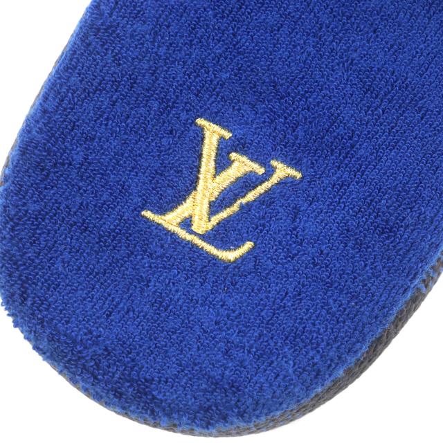未使用品▼ルイヴィトン 1ACN6H LV パレス・ライン・ミュール グレインカーフレザー ダミエ ロゴ刺繍 スリッパ サンダル 9 箱・保存袋付_7