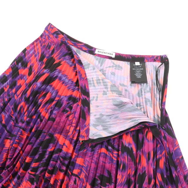 極美品☆BALENCIAGA バレンシアガ 542847 総柄 プリーツスカート  