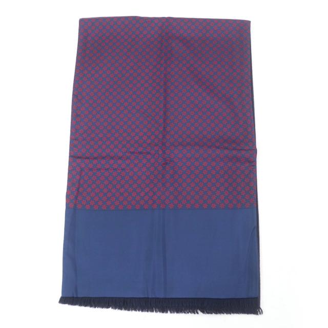 極美品☆HERMES エルメス シルク アンゴラ イカリ柄 フリンジ付 ショール ストール マフラー ネイビー 箱付き フランス製 レディース