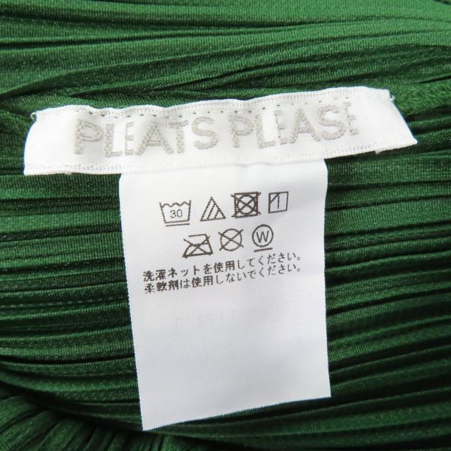極美品☆PLEATS PLEASE プリーツプリーズ イッセイミヤケ 24SS PP41-JT122 長袖 ワンピース グリーン 3 日本製 正規品 レディース_4