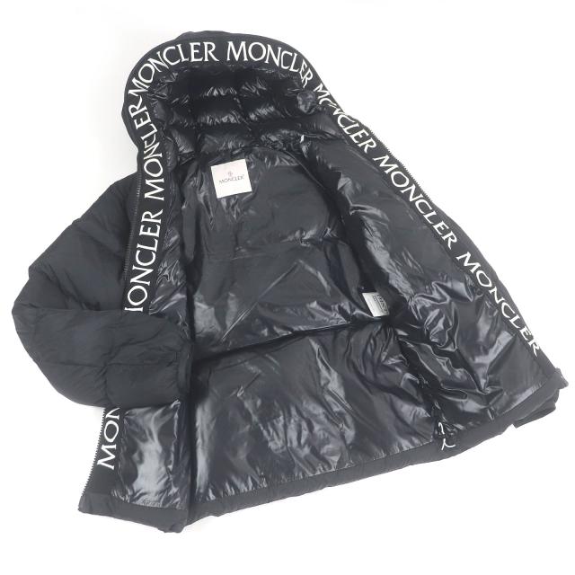 美品□MONCLER モンクレール 2021年製 MONTCLA モンクラ ロゴ刺繍 フーデッド WZIP ダウンジャケット ブラック 0 正規品 メンズオススメ_2