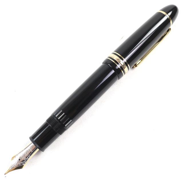 極美品○MONTBLANC モンブラン マイスターシュテュック 149 18K Mニブ ホワイトスター ロゴ刻印 キャップ式 万年筆 ブラック ゴールド
