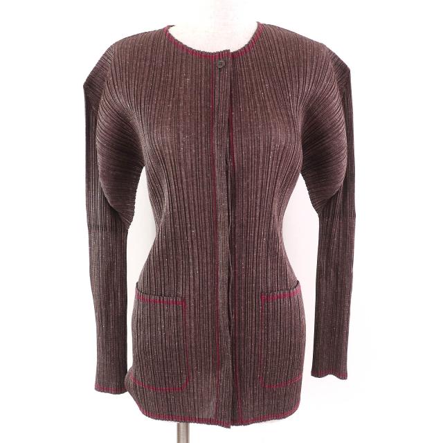 極美品 PLEATS PLEAS プリーツプリーズ カーディガン イッセイミヤケ