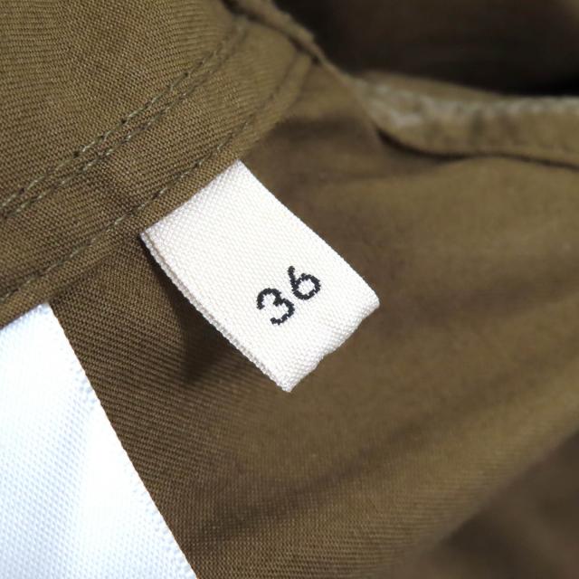 極美品△CELINE セリーヌ 2R61C575P ロゴボタン コットンツイル サファリドレス 半袖 シャツ ワンピース オリーブ 36 イタリア製 正規品_6