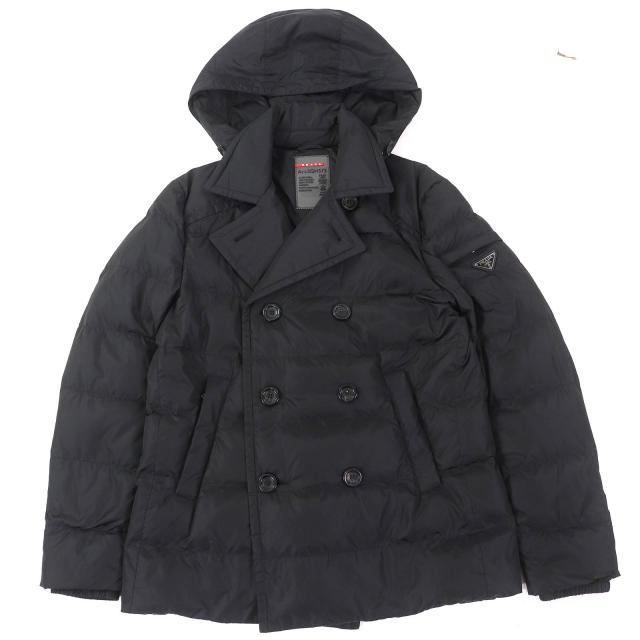 PRADA / トライアングルロゴ ダウンジャケット ブラック メンズ 50