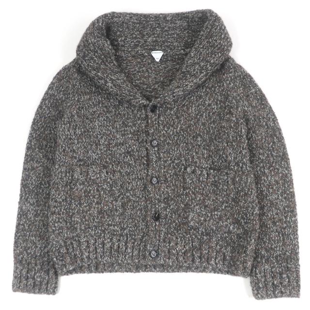 極美品□BOTTEGAVENETA ボッテガヴェネタ 23AW 761631 アルパカ混 ショールカラー ニットカーディガン ブラウン系 M イタリア製 正規品