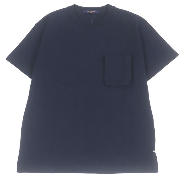 未使用品□LOUIS VUITTON ルイヴィトン 24SS 1AFBAF ピケコットンTシャツ モノグラム ネイビー S イタリア製 正規品 メンズ 定価162800円