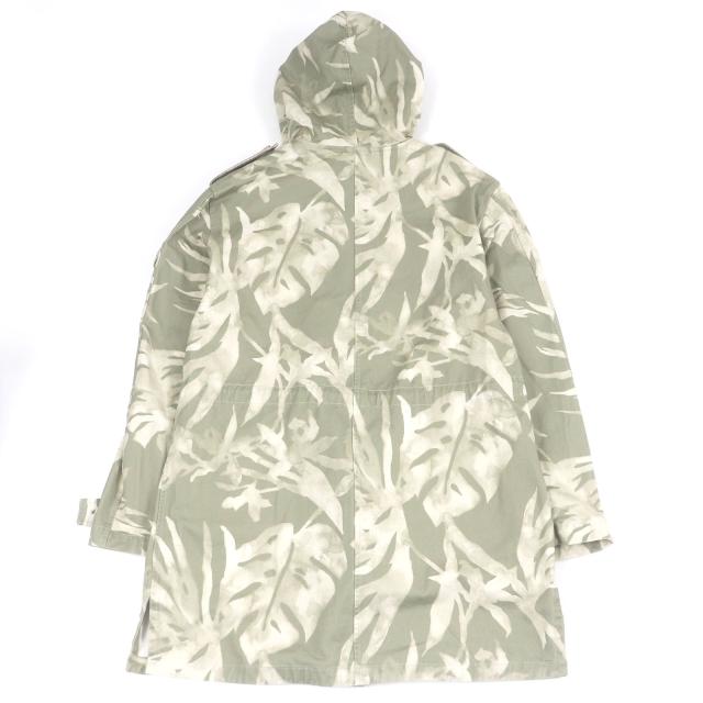 極美品□SAINT LAURENT PARIS サンローランパリ 2020年製 645595 リーフプリント フーデッド モッズコート カーキ 50 イタリア製 正規品_3
