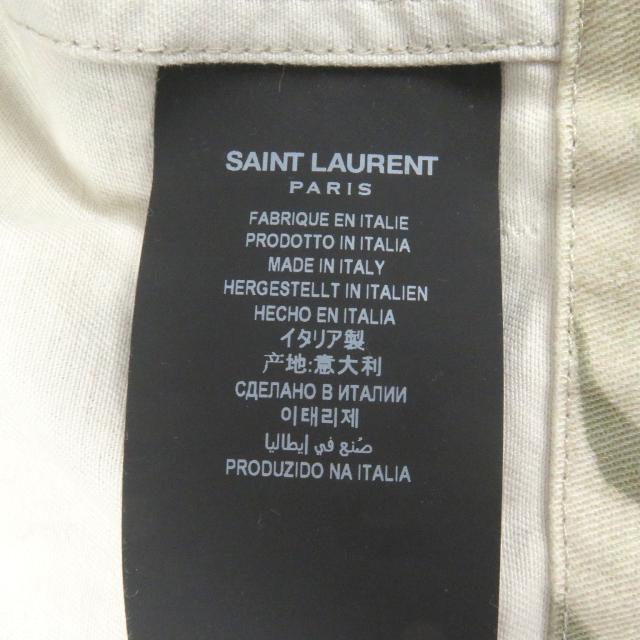 極美品□SAINT LAURENT PARIS サンローランパリ 2020年製 645595 リーフプリント フーデッド モッズコート カーキ 50 イタリア製 正規品_6