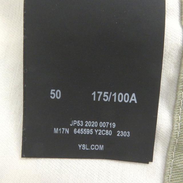 極美品□SAINT LAURENT PARIS サンローランパリ 2020年製 645595 リーフプリント フーデッド モッズコート カーキ 50 イタリア製 正規品_7