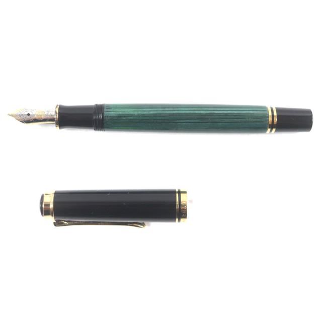 美品▽PERIKAN ペリカン M400 スーベレーン 14K Fニブ ストライプ柄