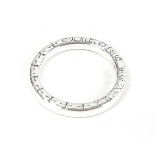 極美品□CHROME HEARTS クロムハーツ NTFL SV925 クロス ロゴ入り アクセサリー リング・指輪 シルバー 17号相当 重量4.5g メンズ
