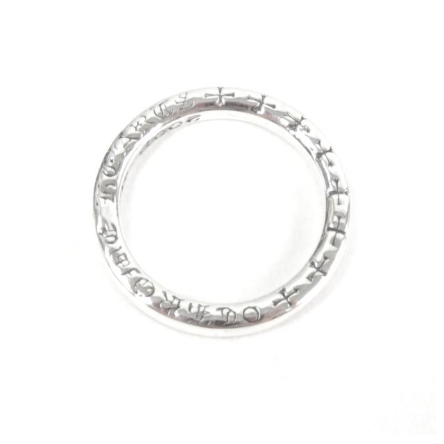 極美品□CHROME HEARTS クロムハーツ NTFL SV925 クロス ロゴ入り アクセサリー リング・指輪 シルバー 17号相当 重量4.5g メンズ_1