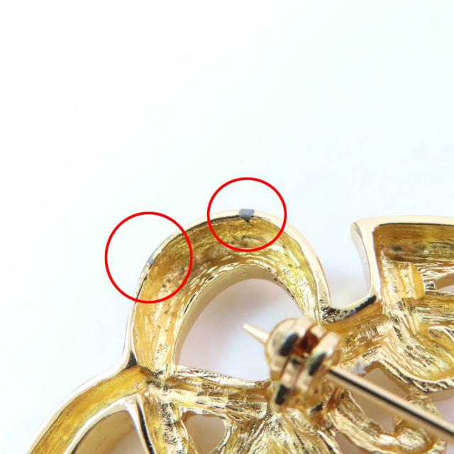 CHRISTIAN DIOR クリスチャンディオール ヴィンテージ ブローチ 金属製