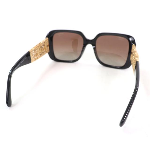 極美品☆CHANEL シャネル 5532-A スクエア シェイプ アイウェア 現行品 ココマーク サングラス ブラック 54□19 140 デモレンズ 伊製_3
