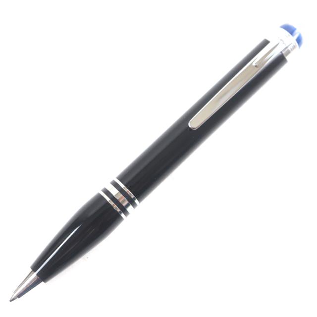 極美品▼MONTBLANC モンブラン スターウォーカー ブルードーム ツイスト式 ボールペン ブラック シルバー 箱・ケース付き 筆記確認済み