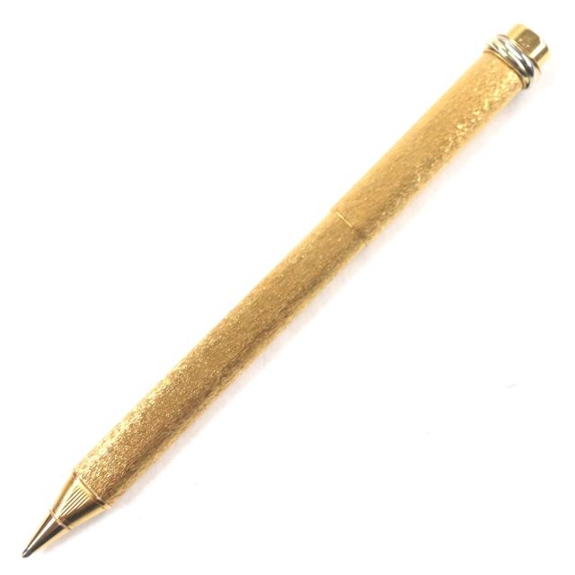 極美品▼Cartier カルティエ ヴィンテージ トリニティ ー 総柄 キャップ式 ボールペン ゴールド ケース付き フランス製 メンズ