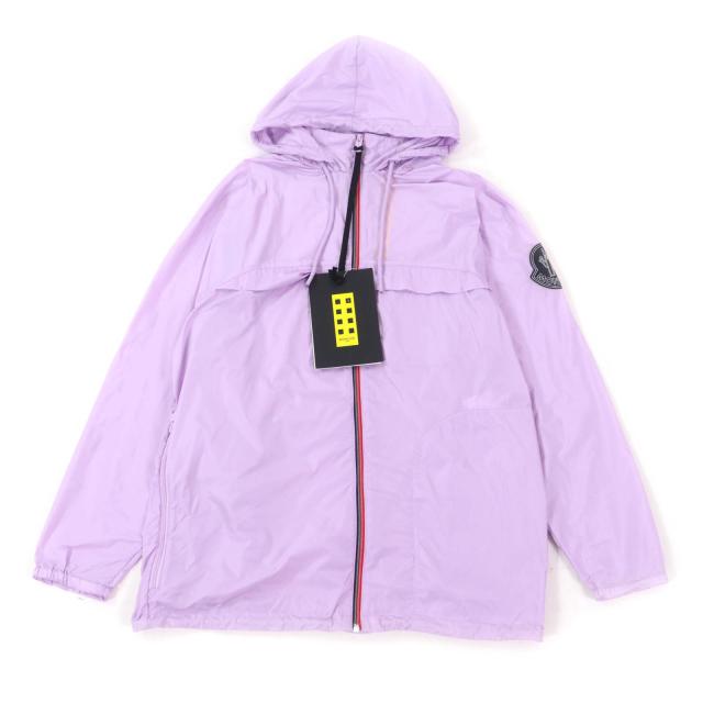 未使用品★MONCLER GENIUS 2 モンクレール ジーニアス 2 2021年製 CHAHED ロゴワッペン付 ZIP UP ナイロンジャケット パープル 1 メンズ