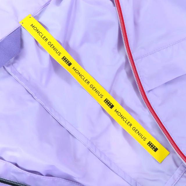 未使用品★MONCLER GENIUS 2 モンクレール ジーニアス 2 2021年製 CHAHED ロゴワッペン付 ZIP UP ナイロンジャケット パープル 1 メンズ_6