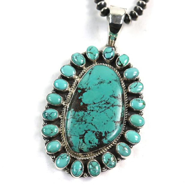 美品○Navajo ナバホ ターコイズ 925 ナバホ族 GJ ハンドメイド ビーズ