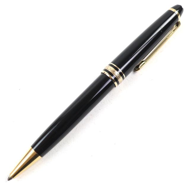 良品○MONTBLANC モンブラン マイスターシュテュック クラシック ロゴ刻印 ホワイトスター ツイスト式 ボールペン 筆記確認済み
