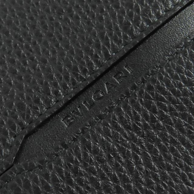 良品△BVLGARI ブルガリ 280922 オクト OCTO レザー ロゴ型押し 二