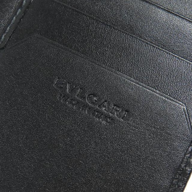 良品△BVLGARI ブルガリ 280922 オクト OCTO レザー ロゴ型押し 二