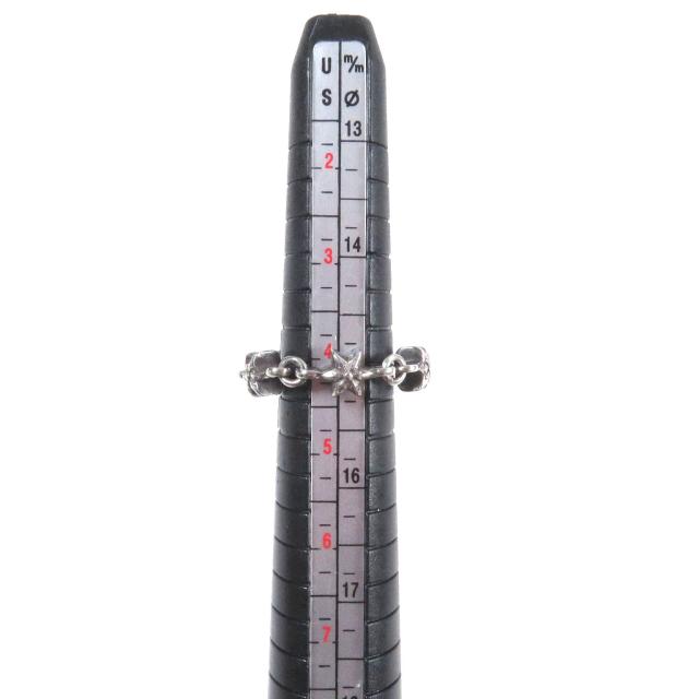 極美品□CHROME HEARTS クロムハーツ CHN TNY STAR　タイニーECHプラス シルバーリング　 SV925 リング・指輪 シルバー 7号相当 重量5.0g_4