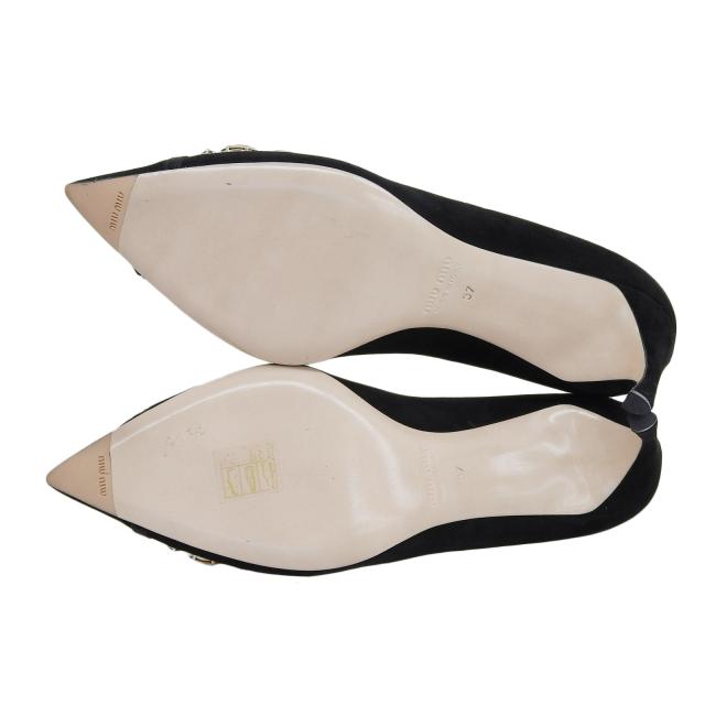 未使用 ミュウミュウ MIUMIU リボン フラットシューズ パンプス 37 未